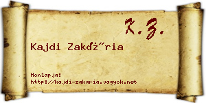 Kajdi Zakária névjegykártya